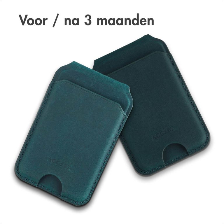 Accezz Vintage Leather MagSafe Kaarthouder met Standaard - Smokey Green - Afbeelding 3