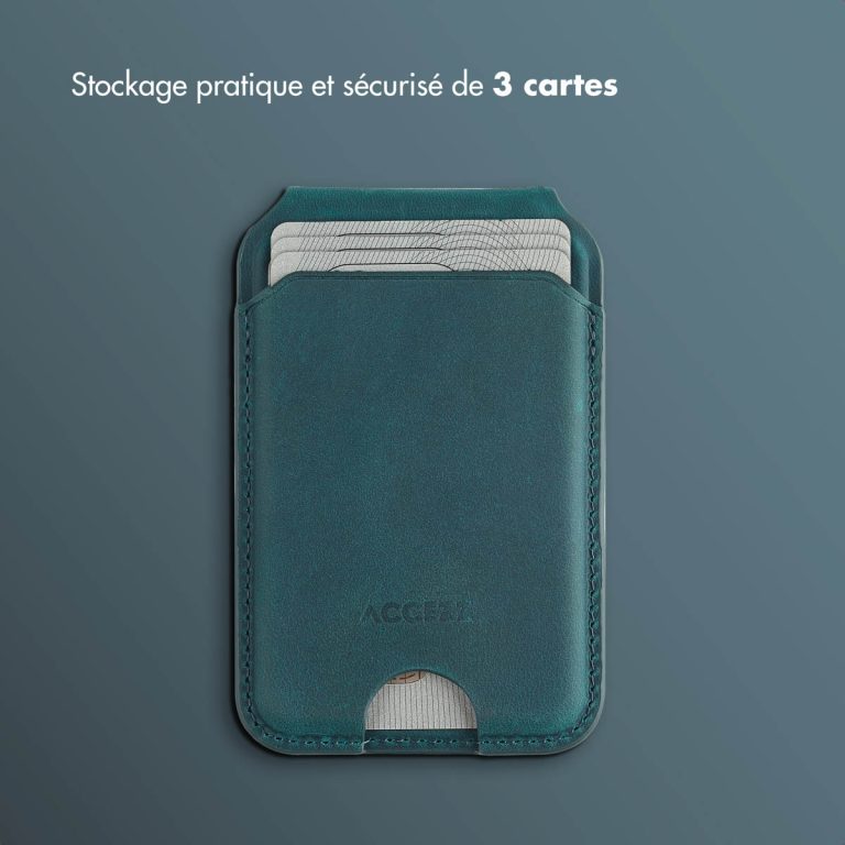 Accezz Vintage Leather MagSafe Kaarthouder met Standaard - Smokey Green - Afbeelding 9