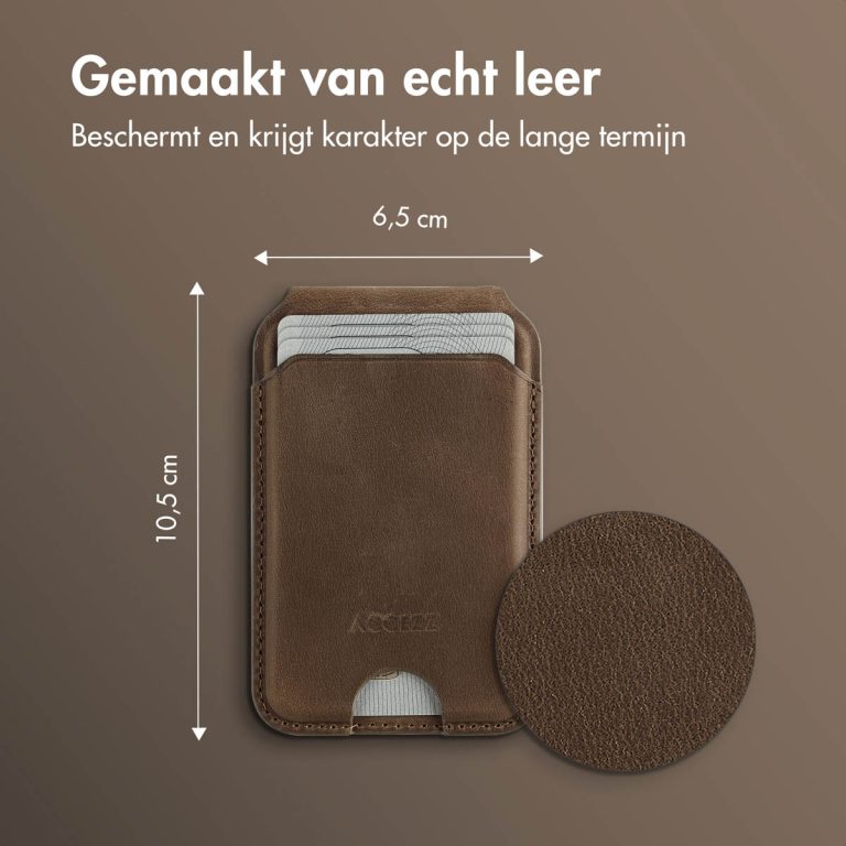Accezz Vintage Leather MagSafe Kaarthouder met Standaard - Rustic Brown - Afbeelding 9
