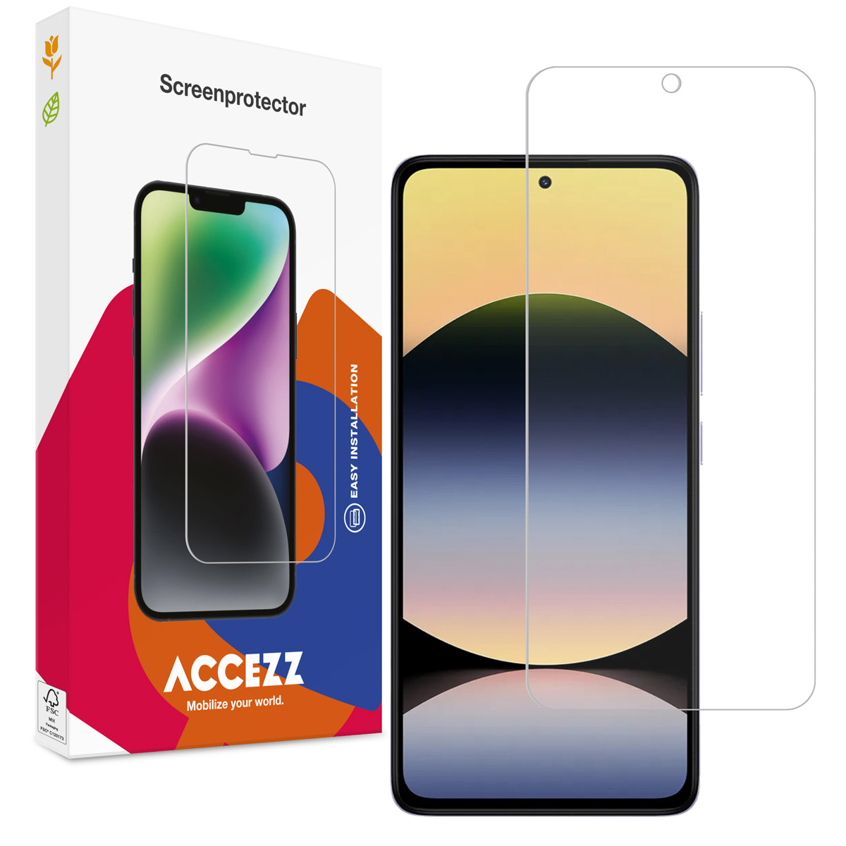 Accezz Gehard Glas Screenprotector Xiaomi Redmi Note 14 5G / 4G - Afbeelding 3