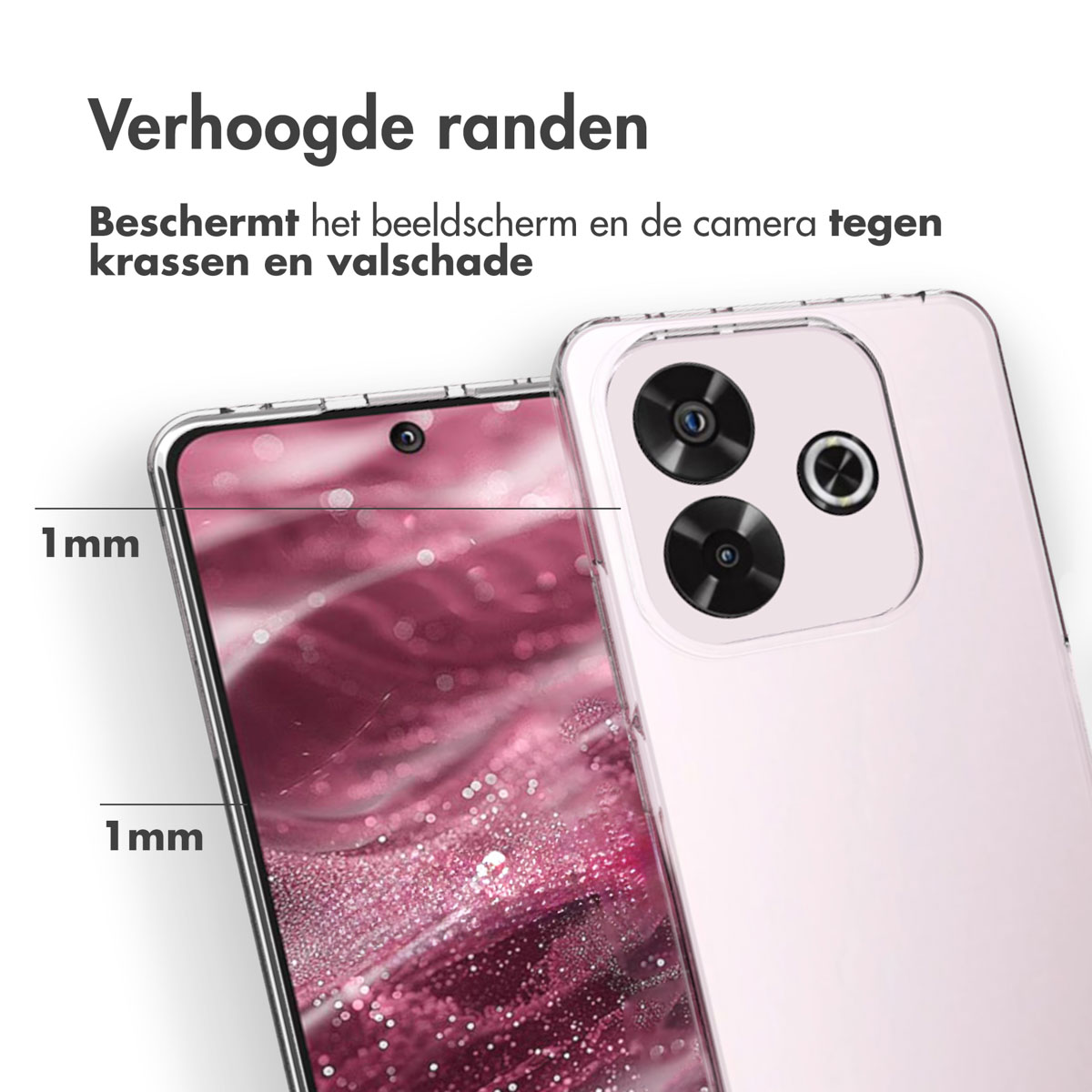 Accezz Clear Backcover Xiaomi Redmi Note 14 (5G) - Transparant - Afbeelding 9