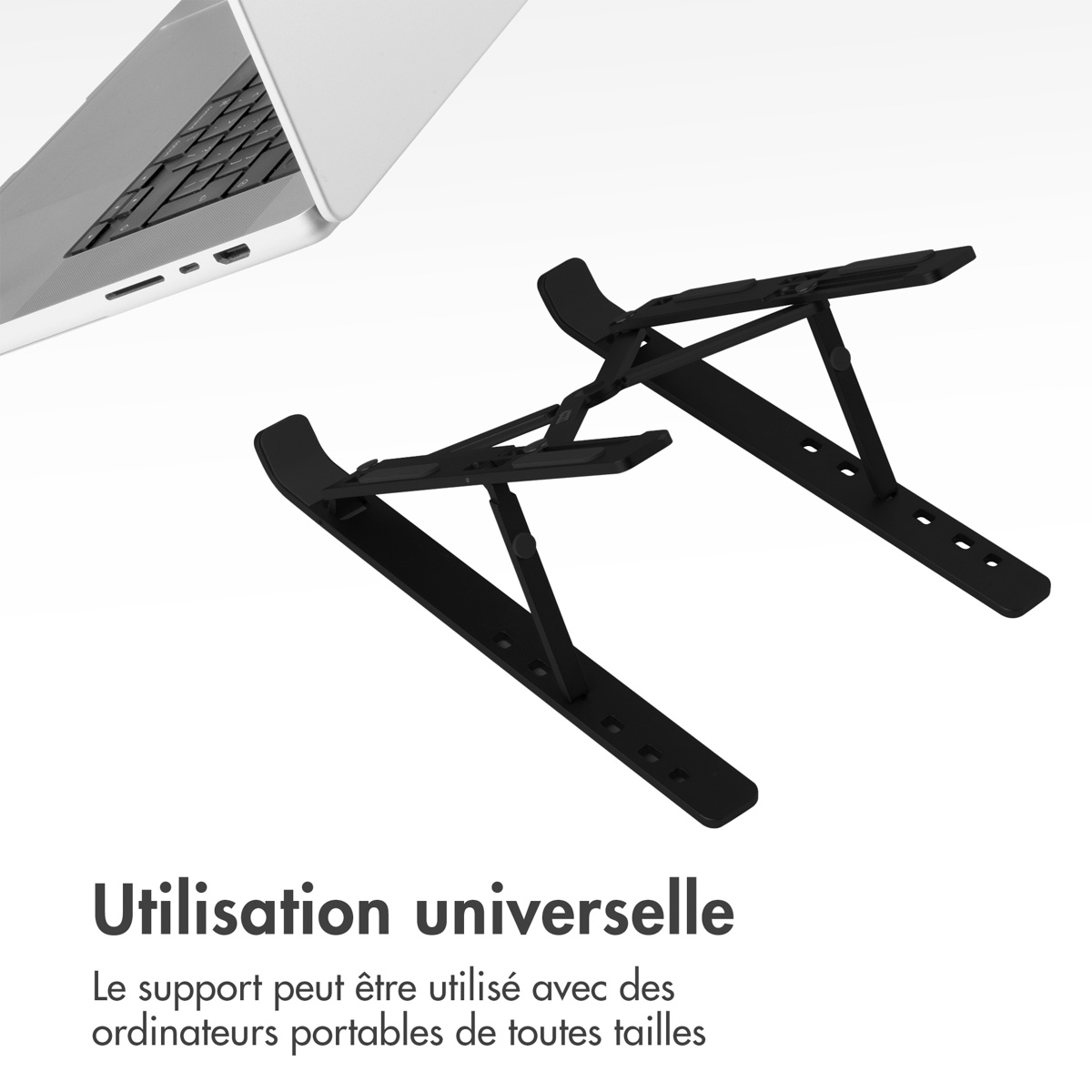 Accezz Laptop houder - Laptop standaard - Verstelbaar en opvouwbaar - Zwart - Afbeelding 7