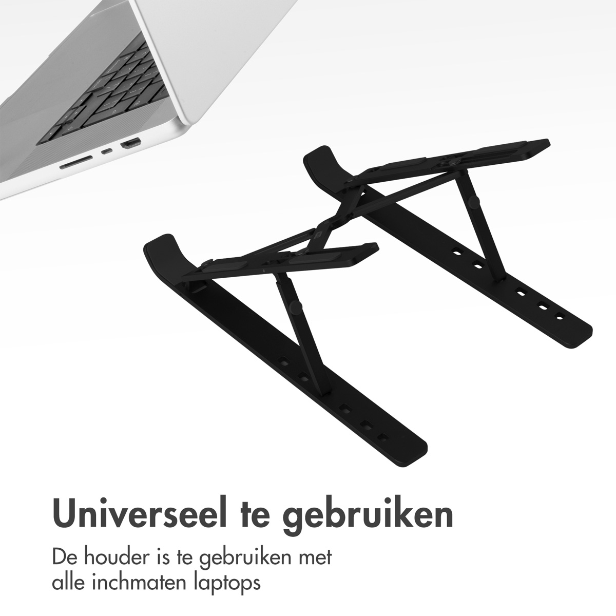 Accezz Laptop houder - Laptop standaard - Verstelbaar en opvouwbaar - Zwart - Afbeelding 9