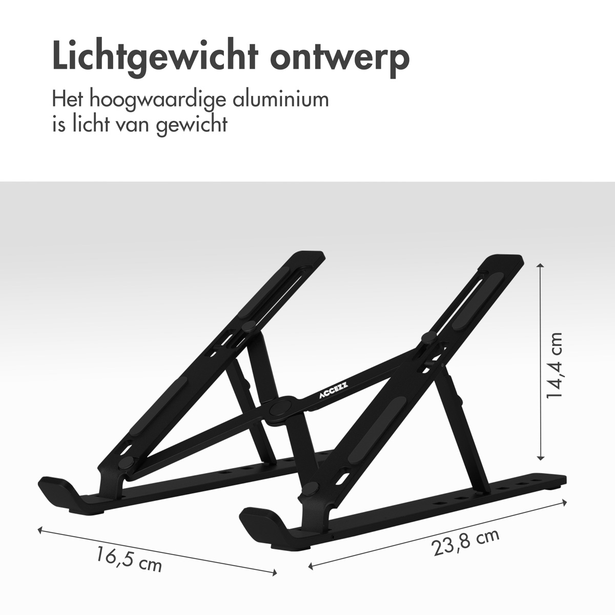 Accezz Laptop houder - Laptop standaard - Verstelbaar en opvouwbaar - Zwart - Afbeelding 10