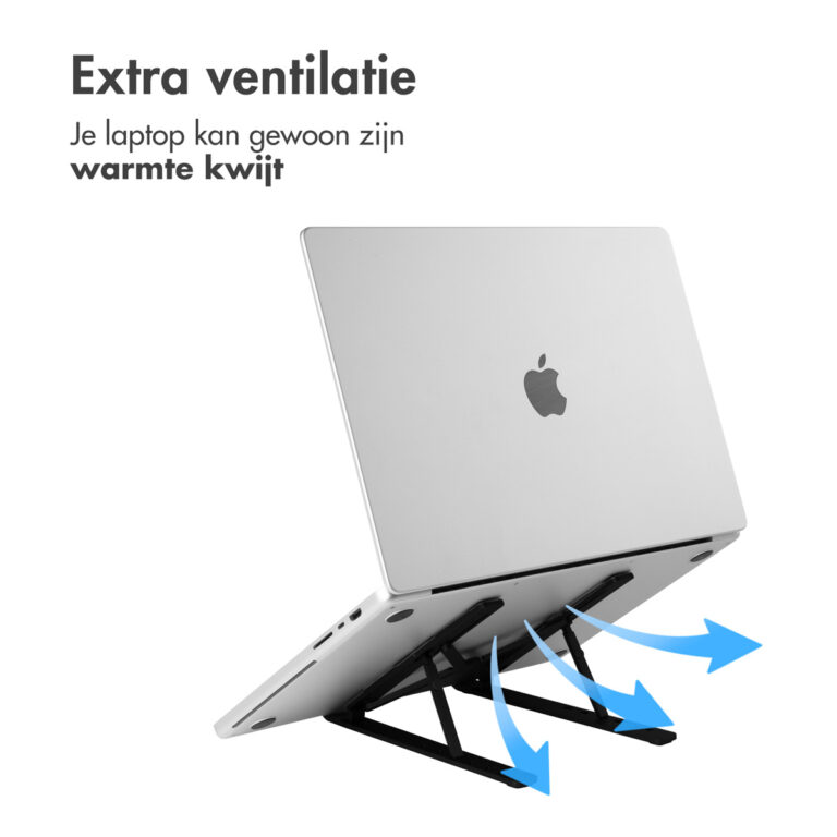 Accezz Laptop houder - Laptop standaard - Verstelbaar en opvouwbaar - Zwart - Afbeelding 9