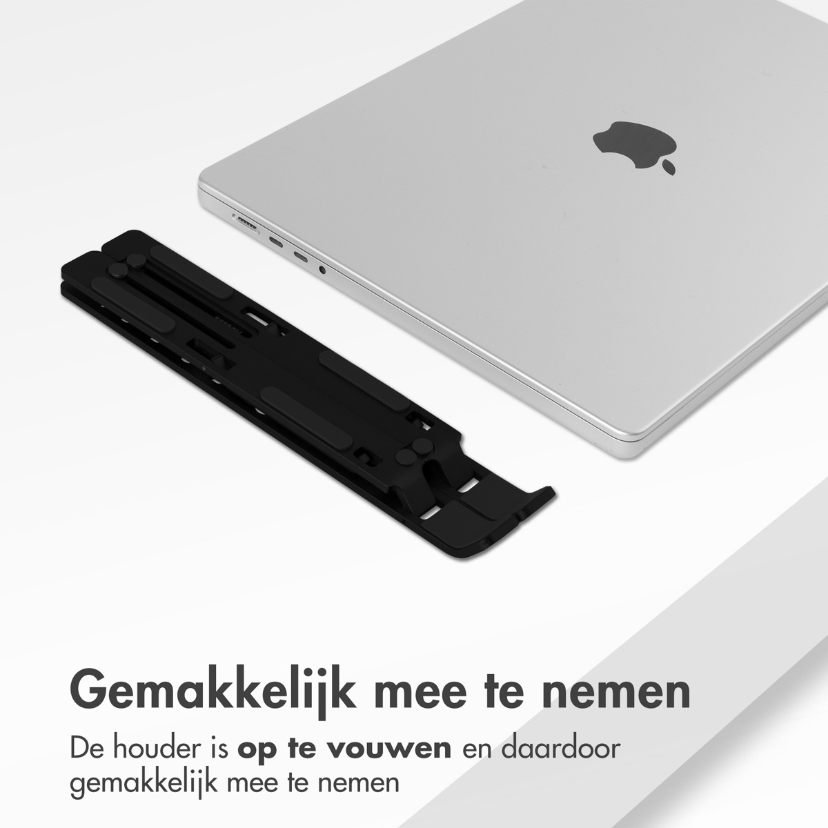 Accezz Laptop houder - Laptop standaard - Verstelbaar en opvouwbaar - Zwart - Afbeelding 8