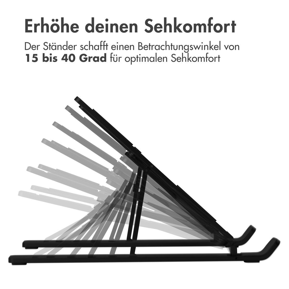 Accezz Laptop houder - Laptop standaard - Verstelbaar en opvouwbaar - Zwart - Afbeelding 5