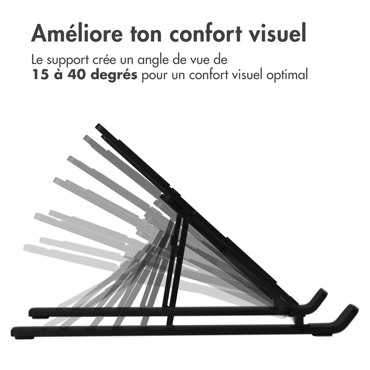 Accezz Laptop houder - Laptop standaard - Verstelbaar en opvouwbaar - Zwart - Afbeelding 6