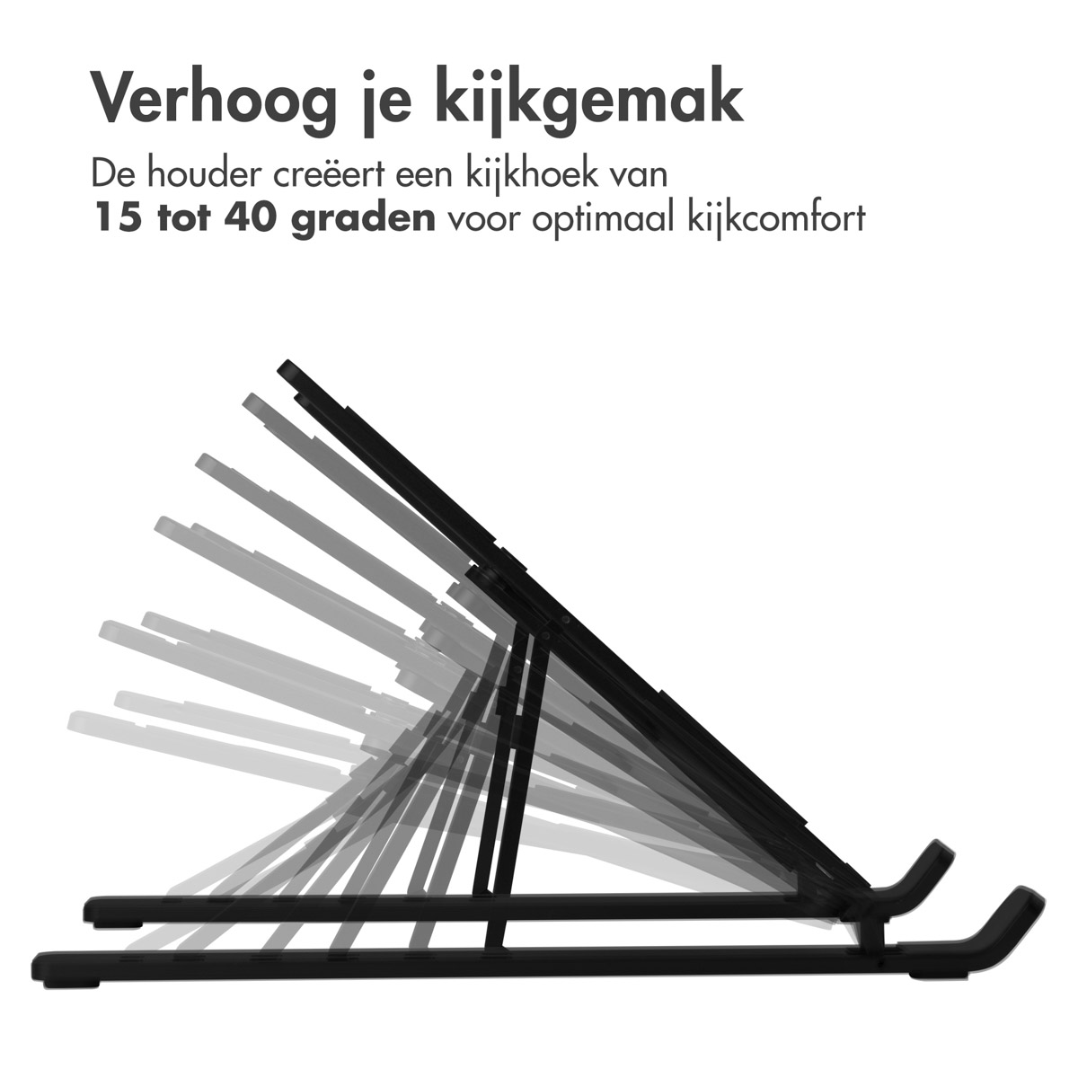 Accezz Laptop houder - Laptop standaard - Verstelbaar en opvouwbaar - Zwart - Afbeelding 7