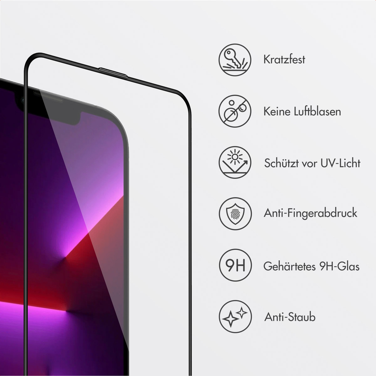 Accezz Gehard Glas Screenprotector + Applicator Apple iPhone 13 / 13 Pro / 14 / 16e - Afbeelding 7