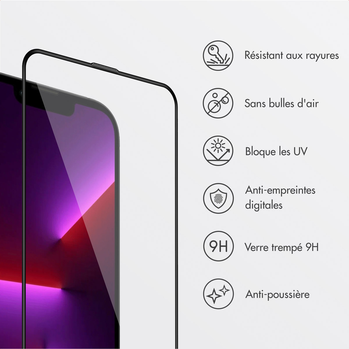 Accezz Gehard Glas Screenprotector + Applicator Apple iPhone 13 / 13 Pro / 14 / 16e - Afbeelding 8