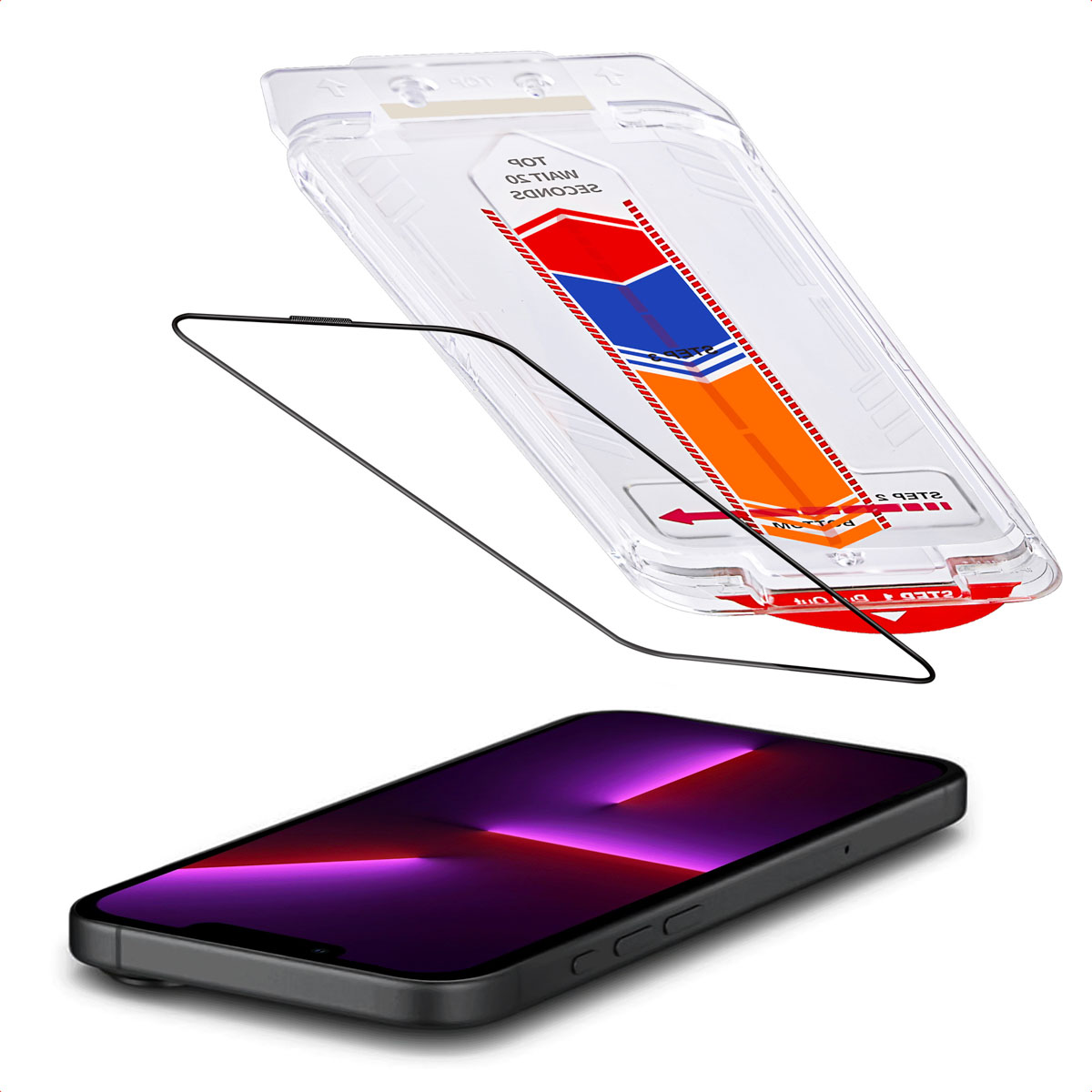Accezz Gehard Glas Screenprotector + Applicator Apple iPhone 13 / 13 Pro / 14 / 16e - Afbeelding 2