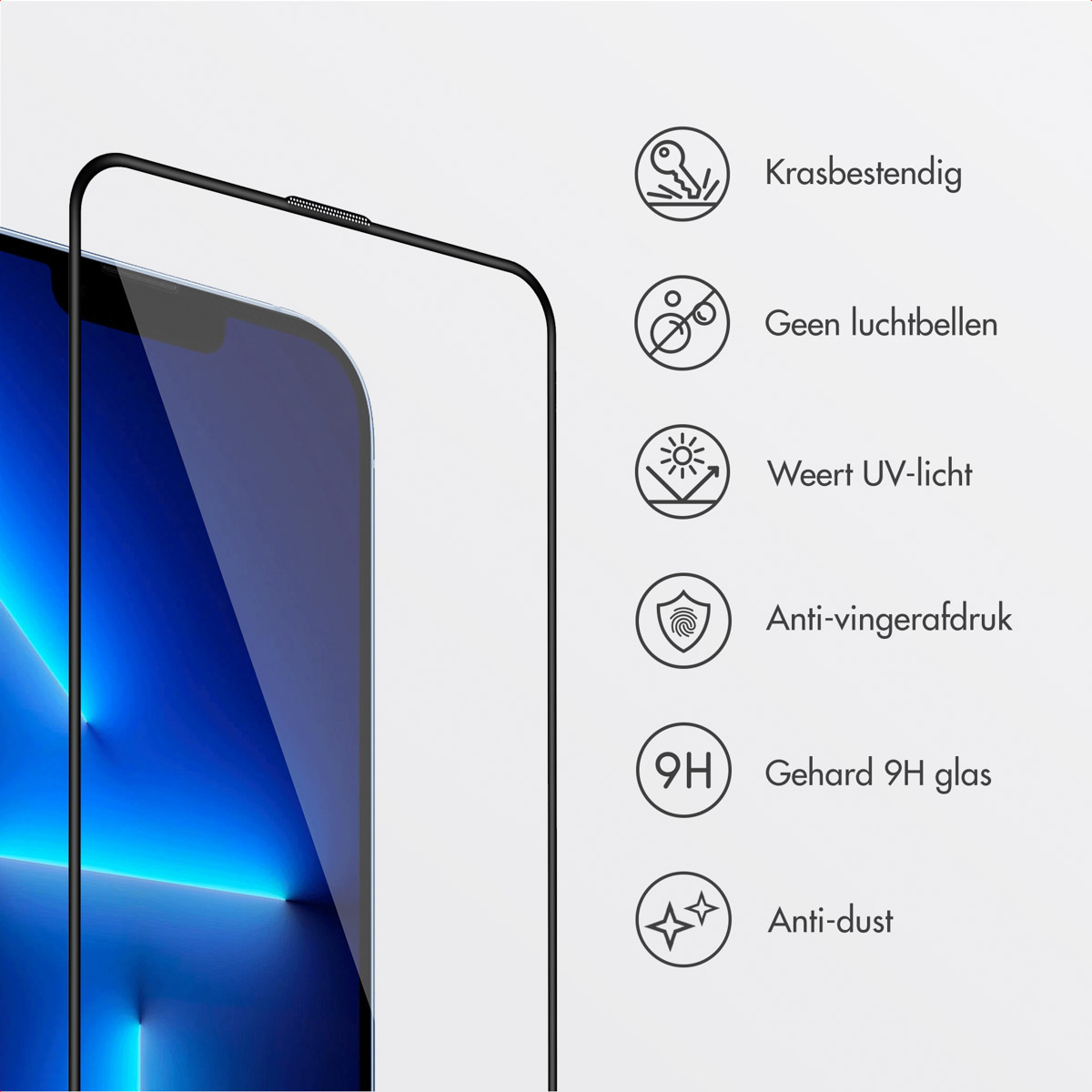 Accezz Gehard Glas Screenprotector + Applicator Apple iPhone 13 Pro Max / 14 Plus - Afbeelding 9