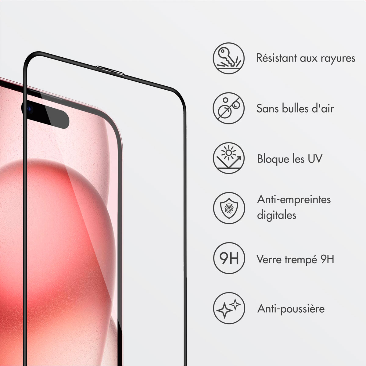 Accezz Gehard Glas Screenprotector + Applicator Apple iPhone 16 / 15 - Afbeelding 8