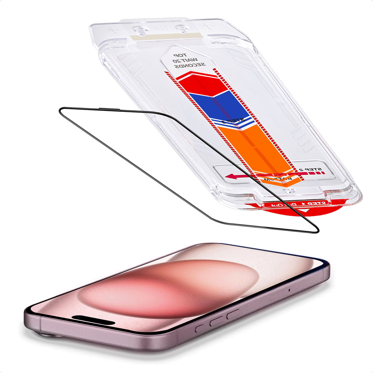 Accezz Gehard Glas Screenprotector + Applicator Apple iPhone 16 / 15 - Afbeelding 3