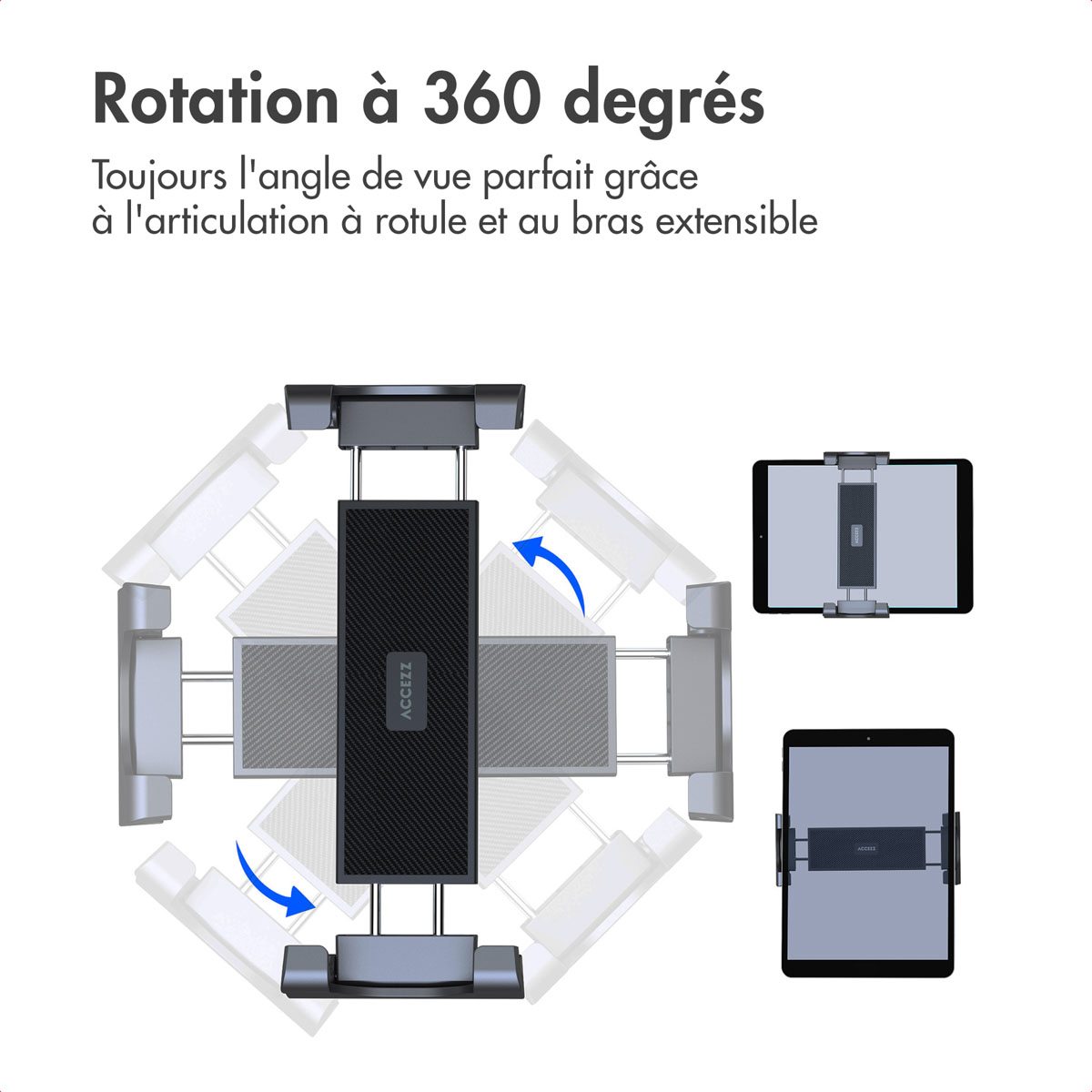 Accezz Tablet houder auto - Dashboard of voorruit - Verstelbaar - Universeel - Zwart - Afbeelding 9