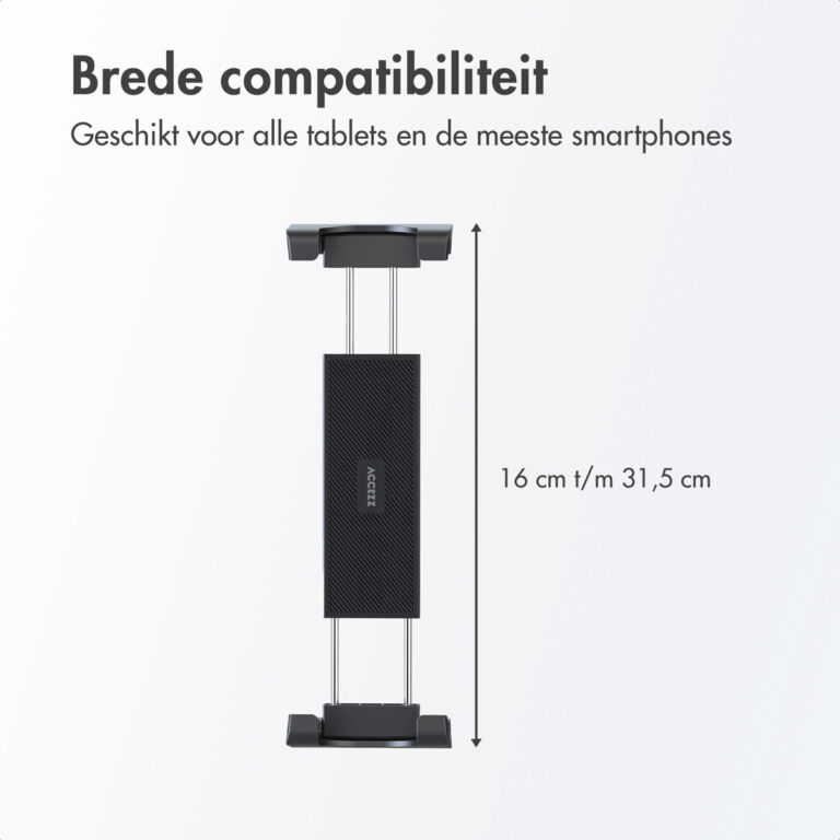 Accezz Tablet houder auto - Dashboard of voorruit - Verstelbaar - Universeel - Zwart - Afbeelding 6