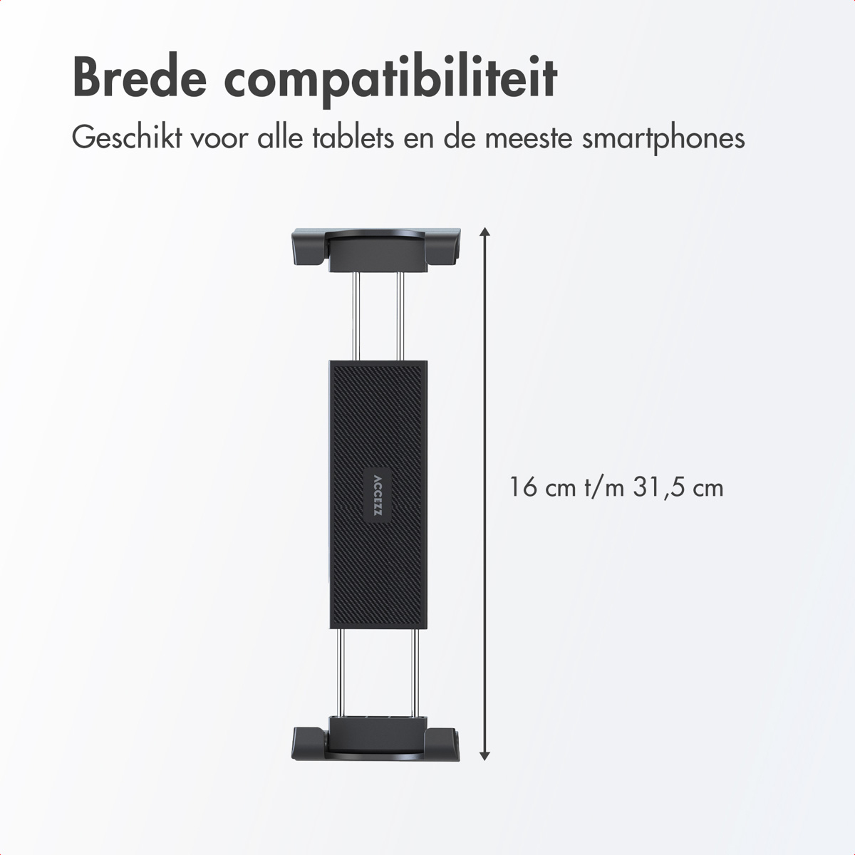 Accezz Tablet houder auto - Dashboard of voorruit - Verstelbaar - Universeel - Zwart - Afbeelding 10