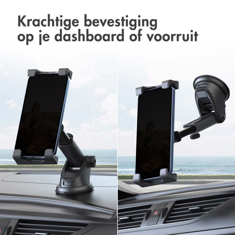 Accezz Tablet houder auto - Dashboard of voorruit - Verstelbaar - Universeel - Zwart - Afbeelding 5