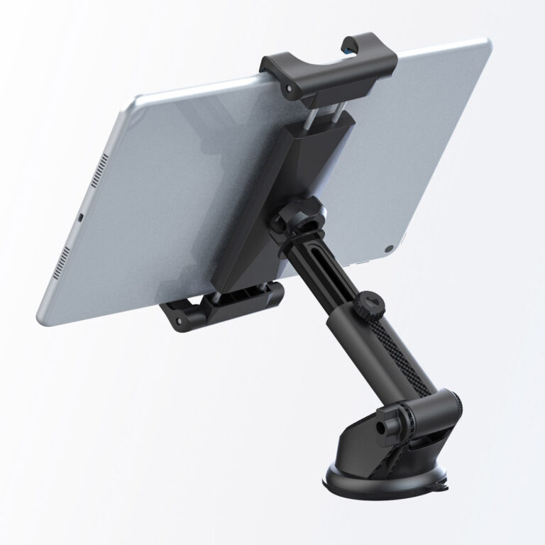 Accezz Tablet houder auto - Dashboard of voorruit - Verstelbaar - Universeel - Zwart - Afbeelding 2