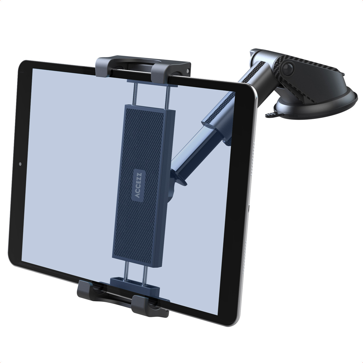 Accezz Tablet houder auto - Dashboard of voorruit - Verstelbaar - Universeel - Zwart - Afbeelding 3