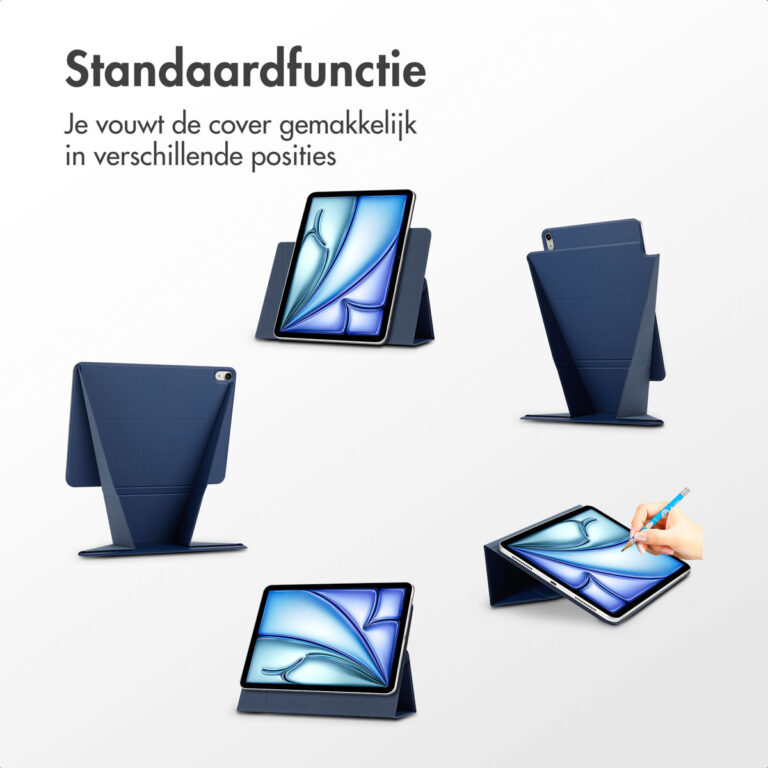 Accezz High Stand tablet case Apple iPad Air 11 inch (2025) M3 / (2024) M2 / Air 5 (2022) / Air 4 (2020) - Donkerblauw - Afbeelding 7