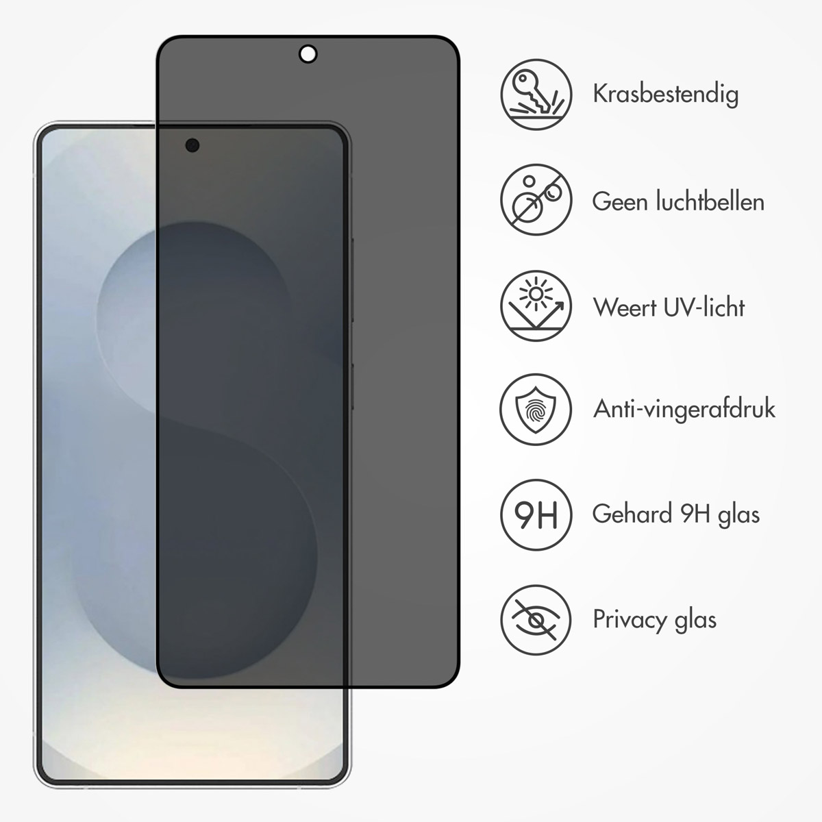 Accezz Gehard Glas Privacy Screenprotector Samsung Galaxy S25 Edge - Afbeelding 9