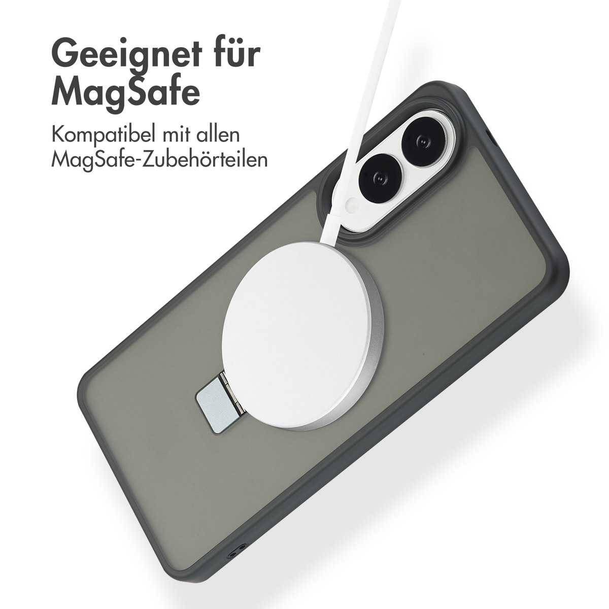 Accezz Ring Stand Backcover met MagSafe Samsung Galaxy S25 Edge - Zwart - Afbeelding 5