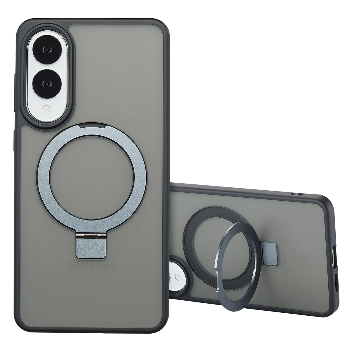 Accezz Ring Stand Backcover met MagSafe Samsung Galaxy S25 Edge - Zwart