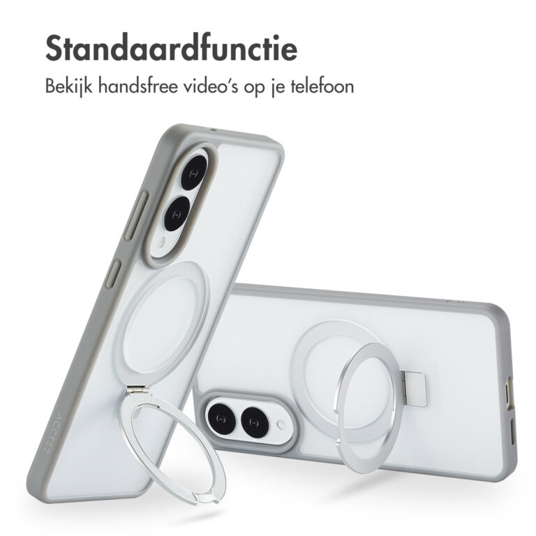 Accezz Ring Stand Backcover met MagSafe Samsung Galaxy S25 Edge - Grey - Afbeelding 10