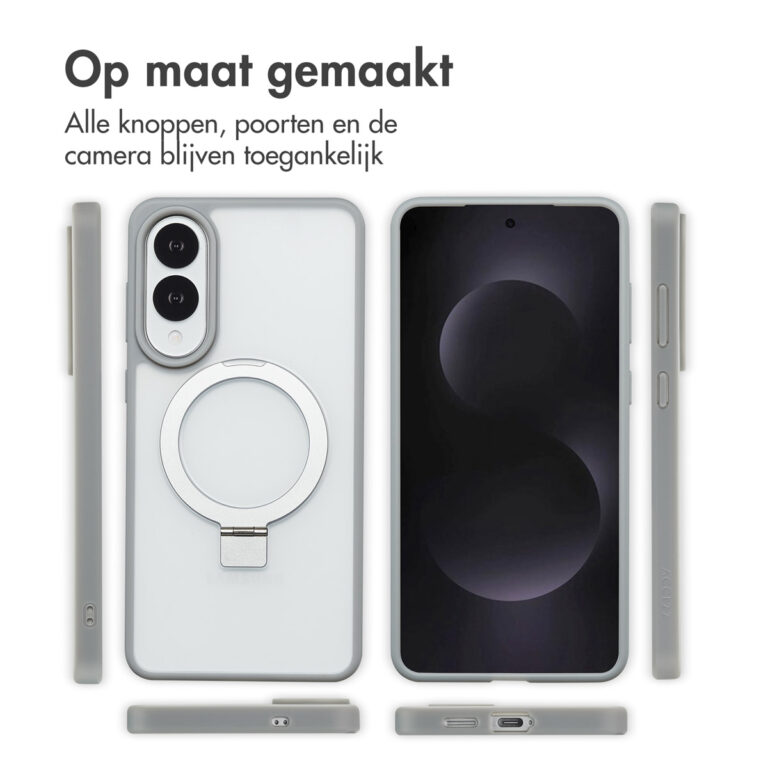 Accezz Ring Stand Backcover met MagSafe Samsung Galaxy S25 Edge - Grey - Afbeelding 8