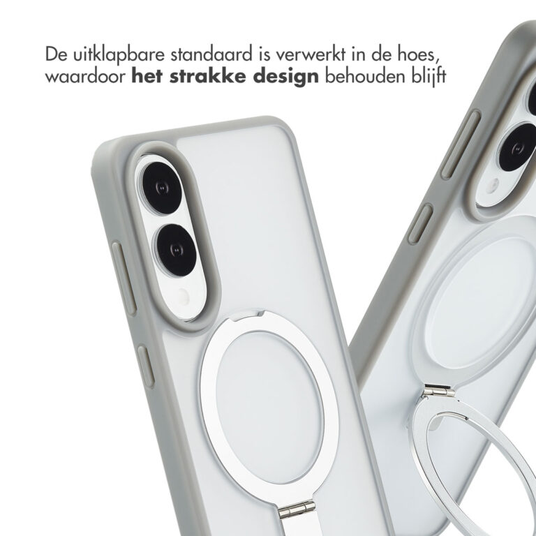 Accezz Ring Stand Backcover met MagSafe Samsung Galaxy S25 Edge - Grey - Afbeelding 5