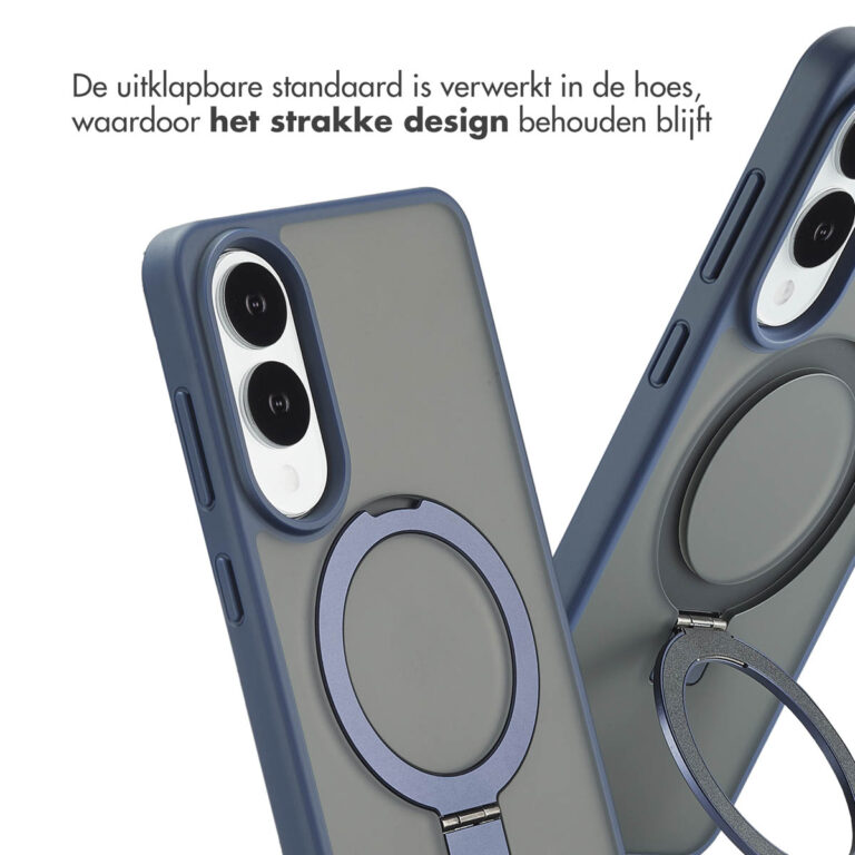 Accezz Ring Stand Backcover met MagSafe Samsung Galaxy S25 Edge - Blue - Afbeelding 5