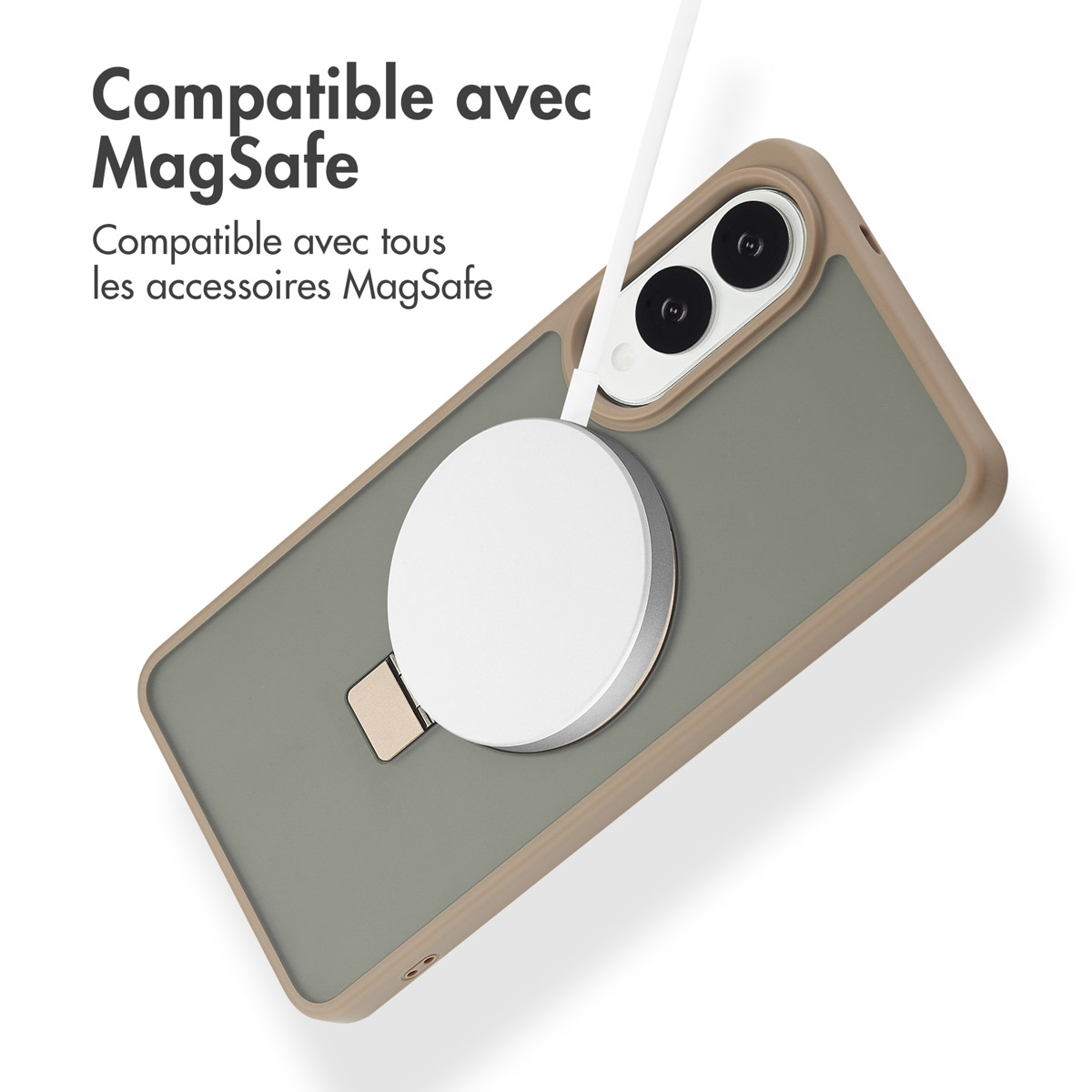 Accezz Ring Stand Backcover met MagSafe Samsung Galaxy S25 Edge - Bruin - Afbeelding 6