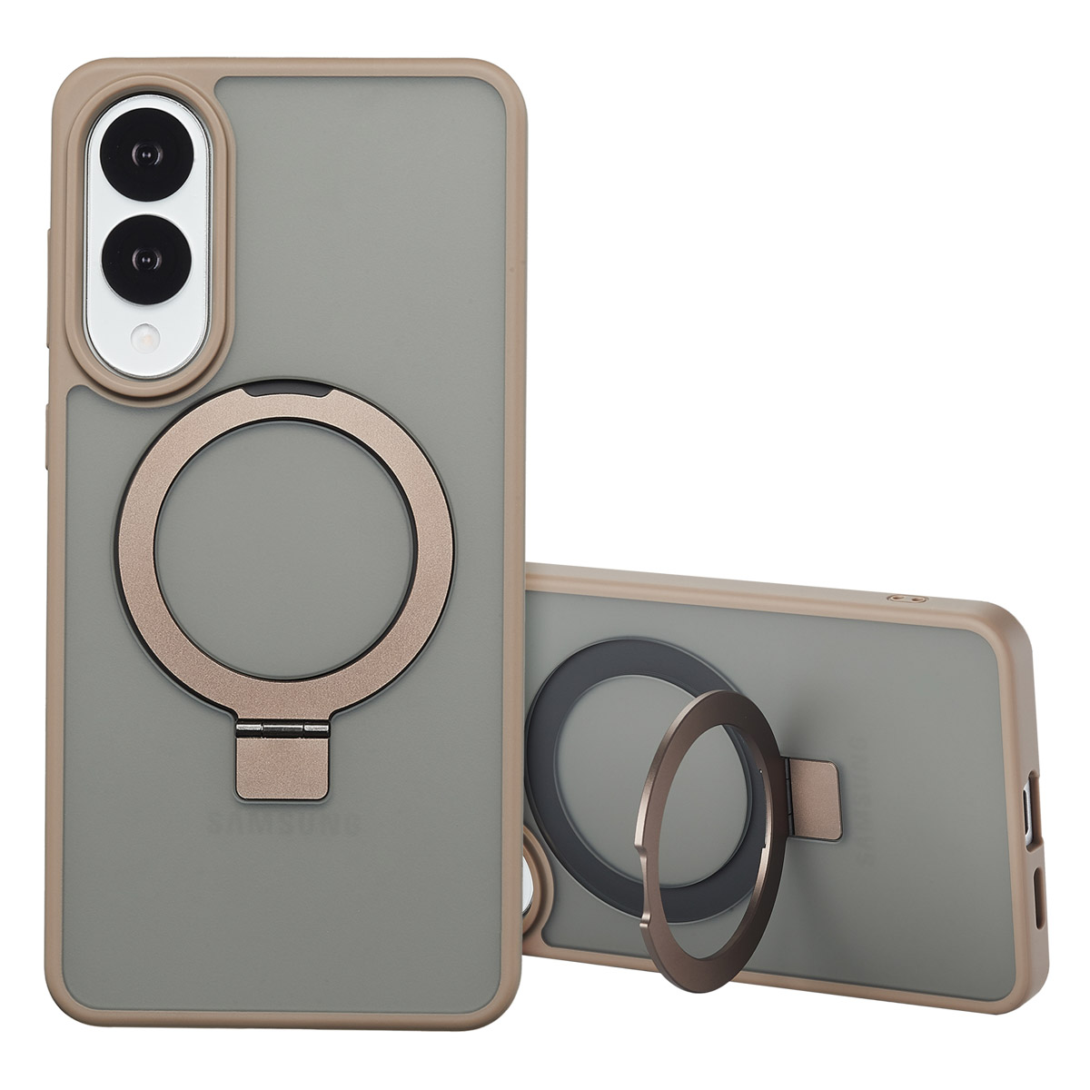 Accezz Ring Stand Backcover met MagSafe Samsung Galaxy S25 Edge - Bruin - Afbeelding 2