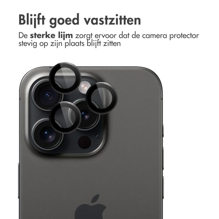 imoshion 2 Pack Camera lens protector Apple iPhone 15 Pro / 15 Pro Max - Black Titanium - Afbeelding 8
