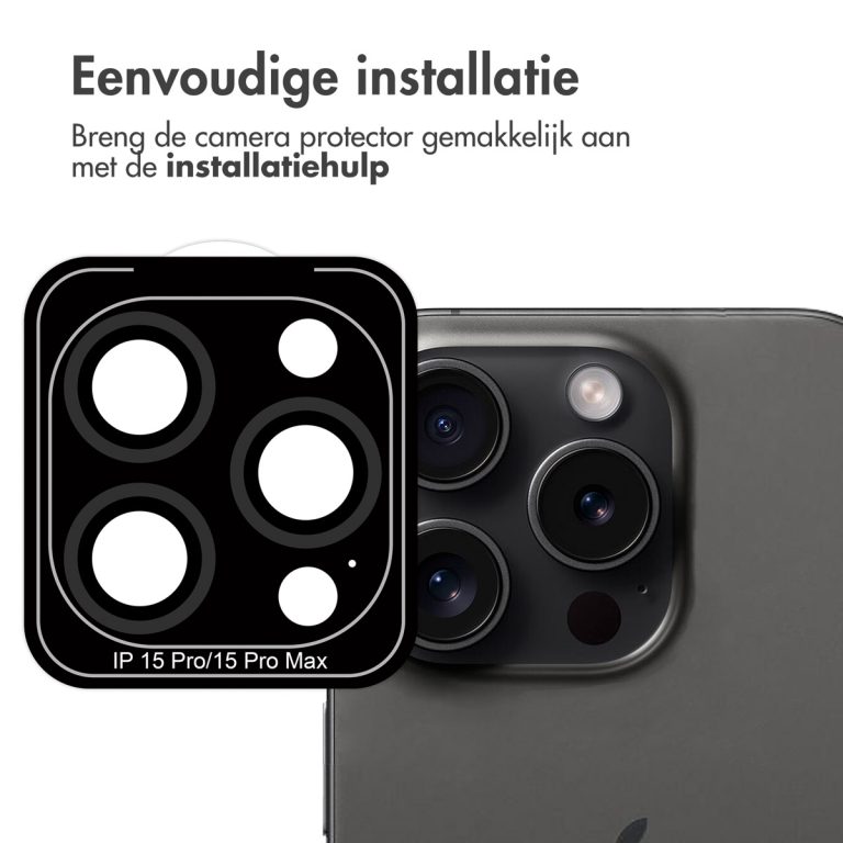 imoshion 2 Pack Camera lens protector Apple iPhone 15 Pro / 15 Pro Max - Black Titanium - Afbeelding 5