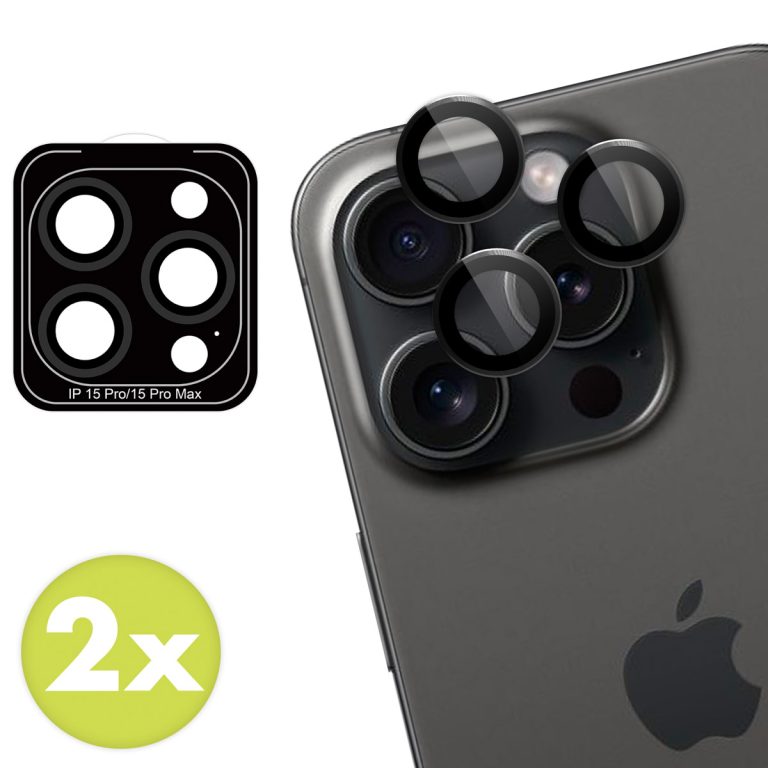 imoshion 2 Pack Camera lens protector Apple iPhone 15 Pro / 15 Pro Max - Black Titanium - Afbeelding 4