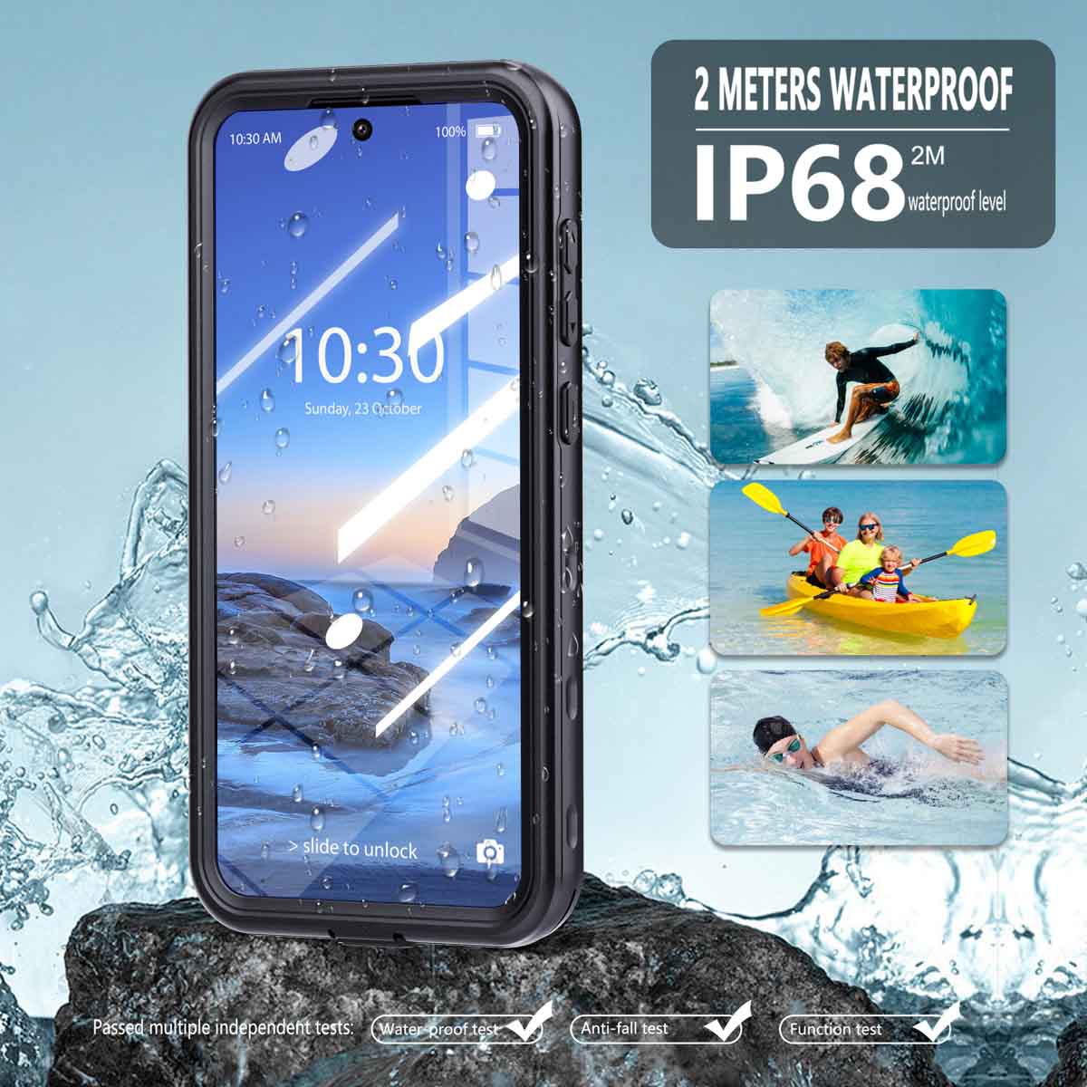 Redpepper Dot Plus Waterproof Backcover Samsung Galaxy A36 - Zwart - Afbeelding 5