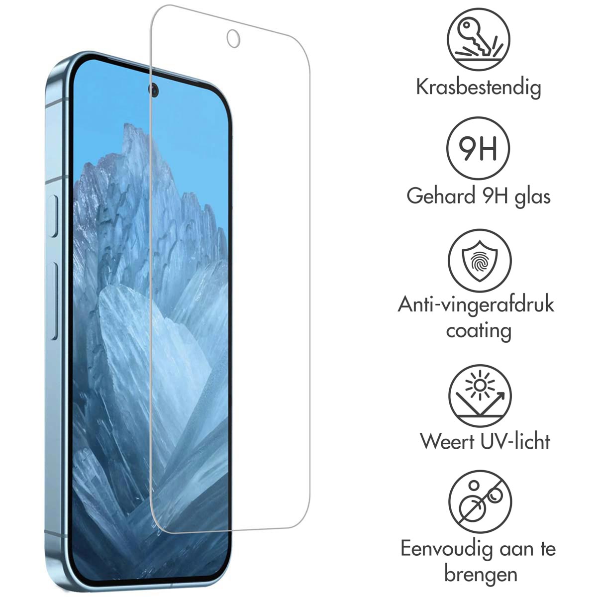 Accezz Gehard Glas Screenprotector 2-pack Google Pixel 9 / 9 Pro / 10 / 10 Pro - Afbeelding 4