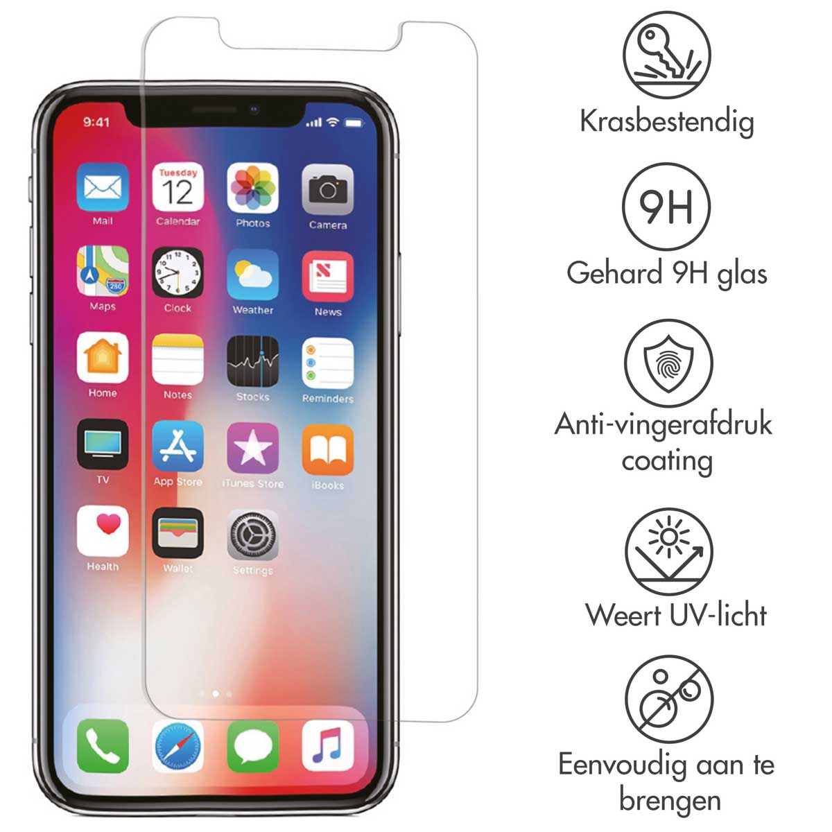 Accezz Gehard Glas Screenprotector 2-pack Apple iPhone 11 Pro / Xs / X - Afbeelding 4