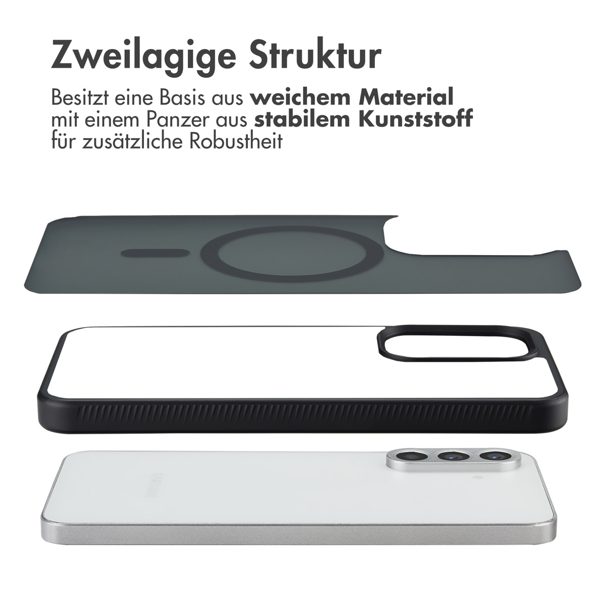 Accezz Rugged Frosted MagSafe Backcover Samsung Galaxy A36 / A56 - Zwart - Afbeelding 5