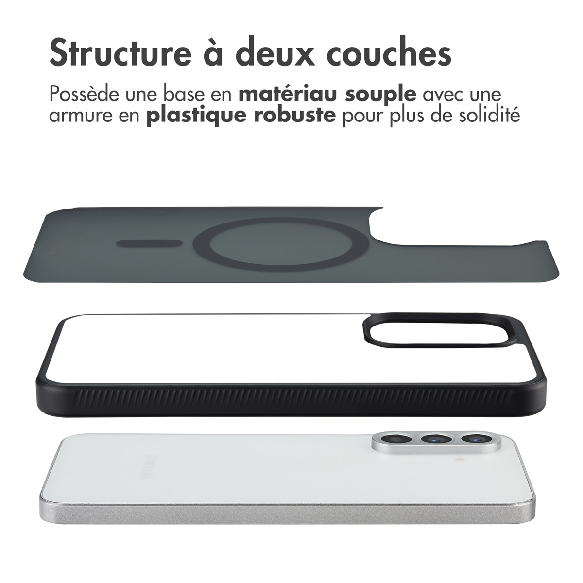 Accezz Rugged Frosted MagSafe Backcover Samsung Galaxy A36 / A56 - Zwart - Afbeelding 6