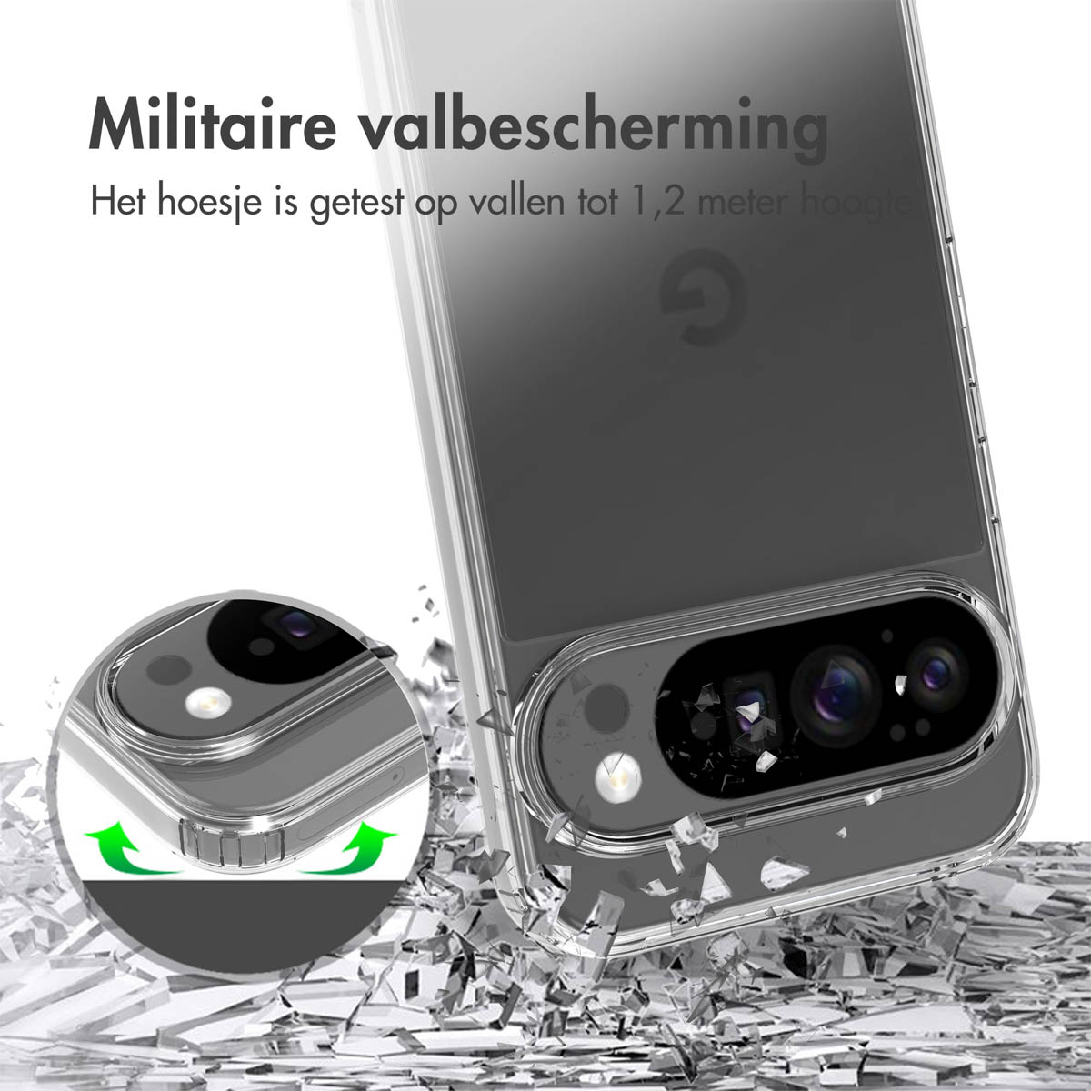 Accezz Xtreme Impact Backcover Google Pixel 10 Pro XL - Transparant - Afbeelding 6