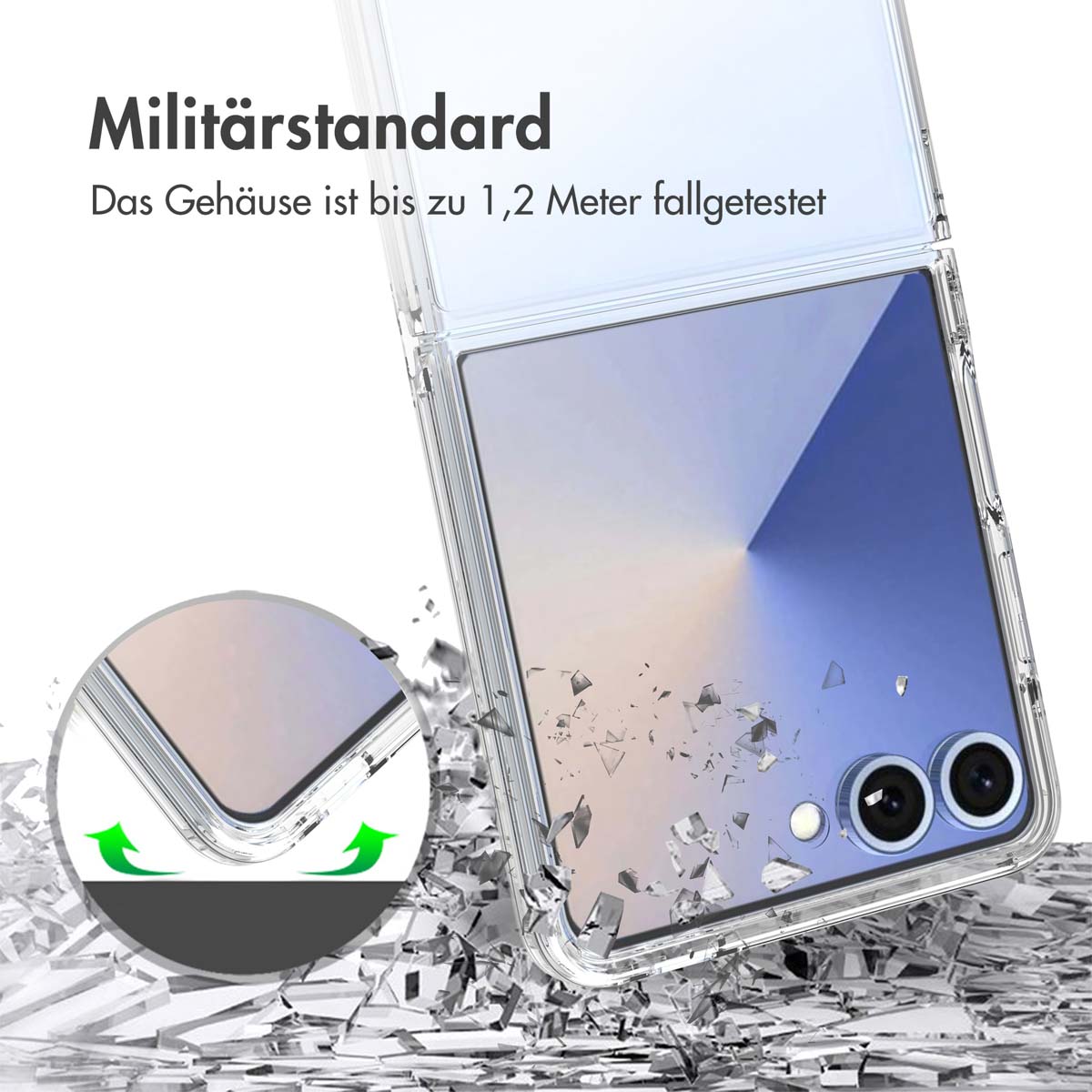 Accezz Xtreme Impact Backcover Samsung Galaxy Z Flip 7 - Transparant - Afbeelding 4