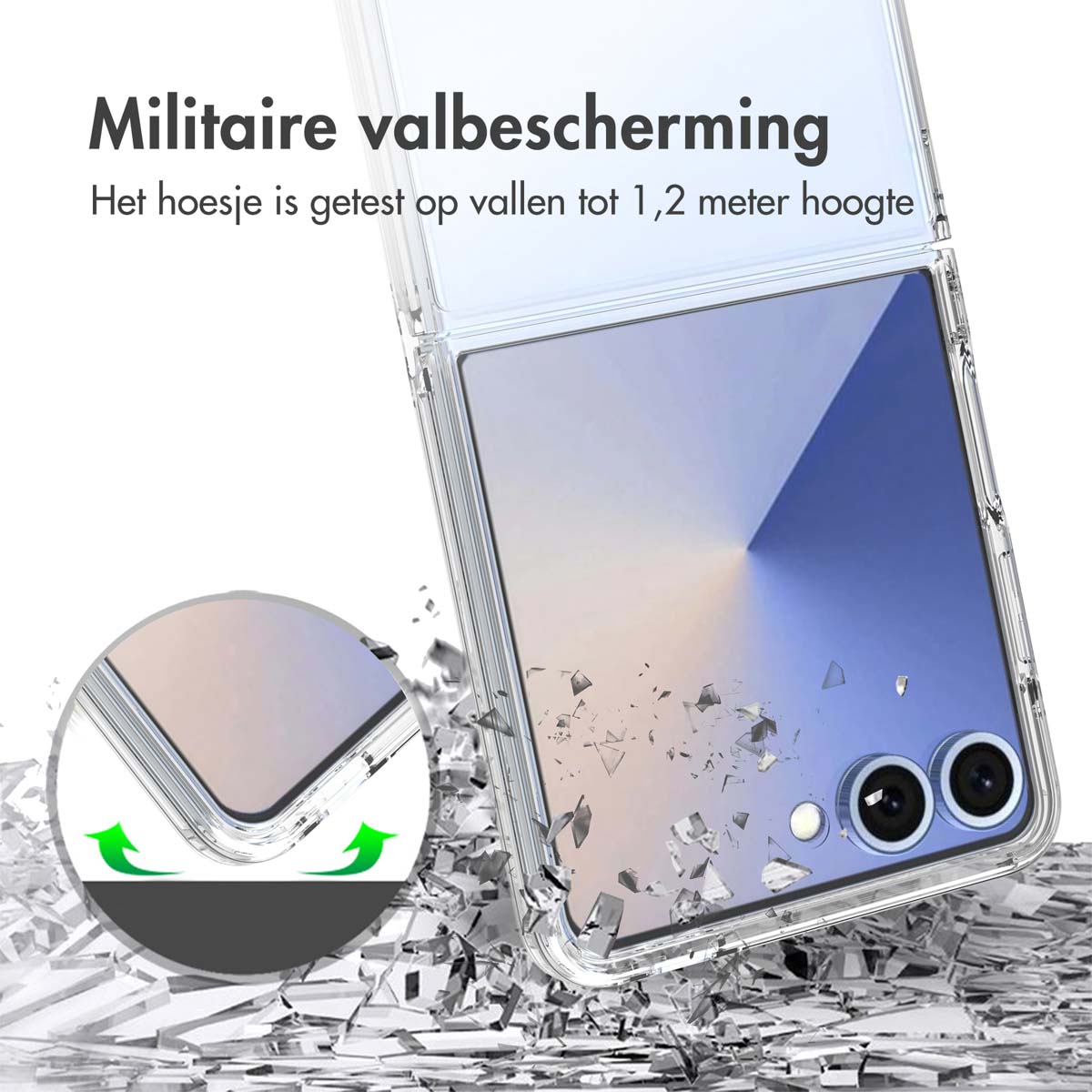 Accezz Xtreme Impact Backcover Samsung Galaxy Z Flip 7 - Transparant - Afbeelding 6