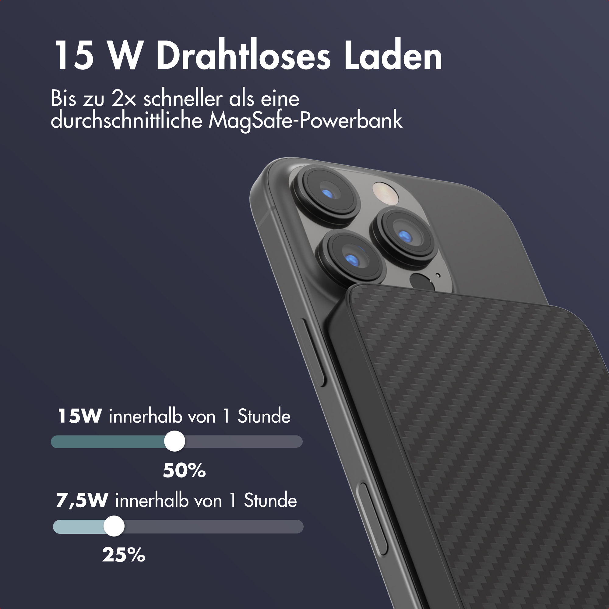 Accezz Kevlar Powerbank 5.000 mAh - MagSafe en Qi - Zwart - Afbeelding 8