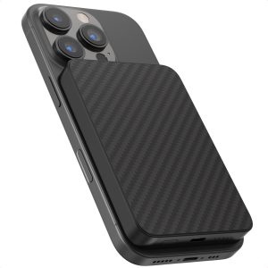 Accezz Kevlar Powerbank 5.000 mAh - MagSafe en Qi - Zwart