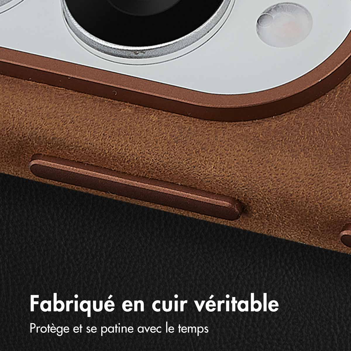 Accezz Vintage Leather Magsafe Backcover Samsung Galaxy S25 Edge - Tabacco Cognac - Afbeelding 5