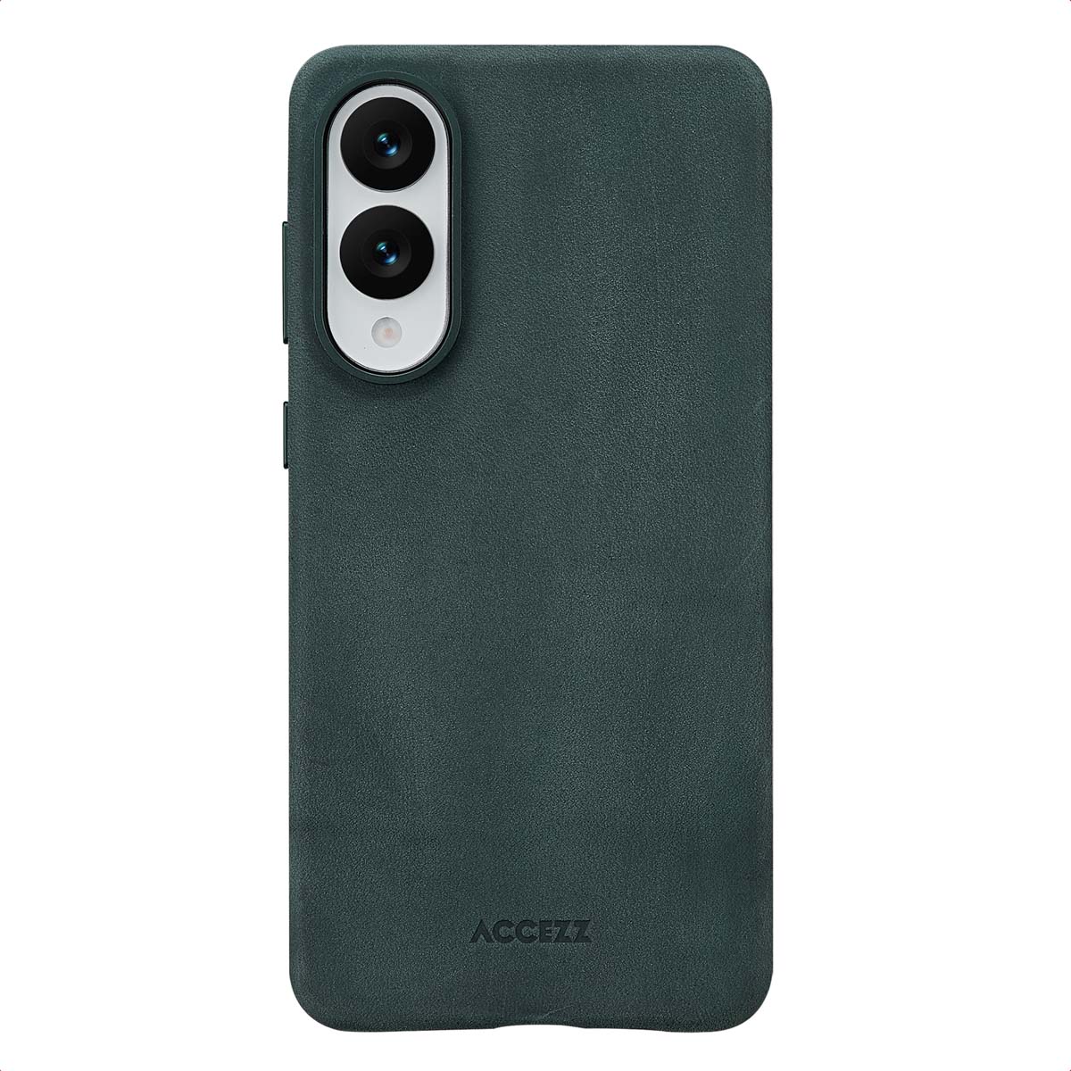 Accezz Vintage Leather Magsafe Backcover Samsung Galaxy S25 Edge – Smokey Green